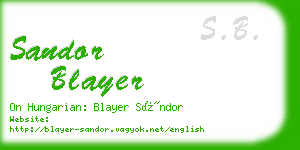sandor blayer business card